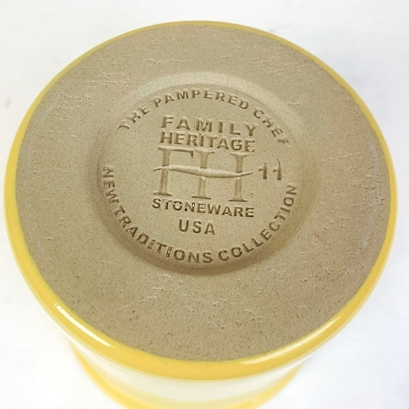 The Pampered Chef Family Heritage Yellow Stoneware Crock 6” - Picture 5 of 5